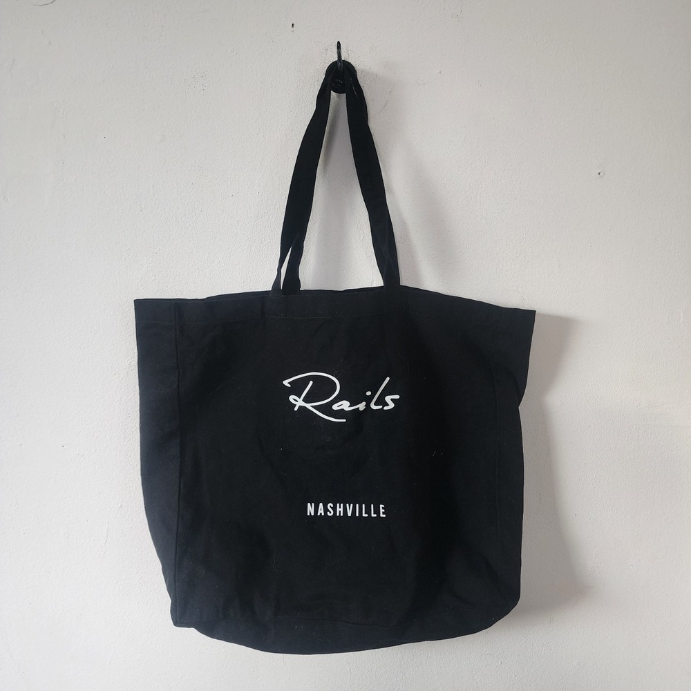 Rails Tote Bag Nashville Black with white Logo